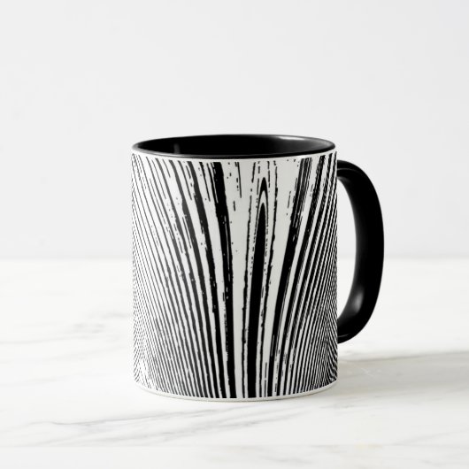 Abstrakte Schwarz-weiße Kaffee-Tasse Tasse (VorderseiteRechts)