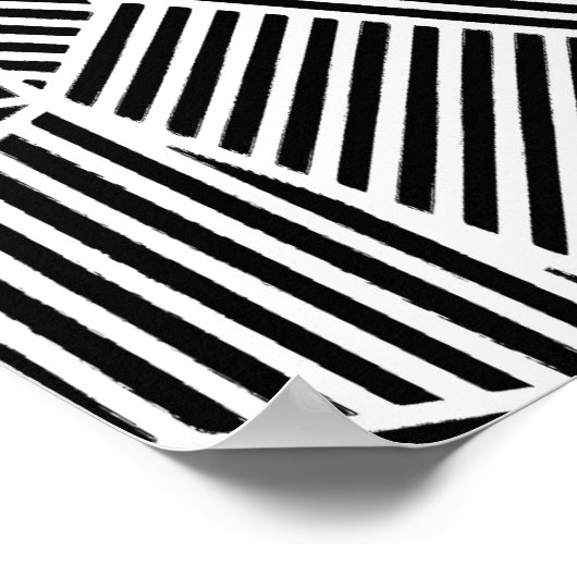 Abstrakte Schwarz-weiße Linie Poster (Ecke)