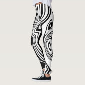 Abstrakte schwarz-weiße Linien 9 Leggings (Links)