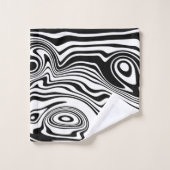 Abstrakte schwarz-weiße Linien - individuell einst Badhandtuch Set (Waschlappen)