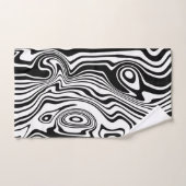 Abstrakte schwarz-weiße Linien - individuell einst Badhandtuch Set (Handtuch)