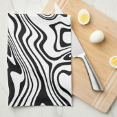 Abstrakte schwarz-weiße Linien - individuell einst Geschirrtuch (Viertel Falte)