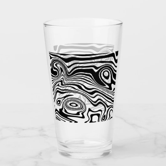 Abstrakte schwarz-weiße Linien - individuell einst Glas (Vorderseite)