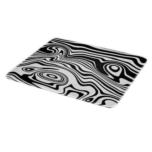 Abstrakte schwarz-weiße Linien - individuell einst Schneidebrett (Ecke)