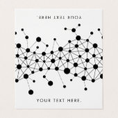 Abstrakte schwarz-weiße Linien und Punktmuster Visitenkarten (Außenseite Aufgefaltet)