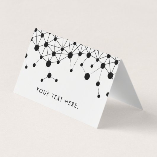 Abstrakte schwarz-weiße Linien und Punktmuster Visitenkarten (Rückseite)