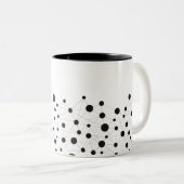 Abstrakte schwarz-weiße Linien und Punktmuster Zweifarbige Tasse (VorderseiteRechts)