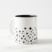 Abstrakte schwarz-weiße Linien und Punktmuster Zweifarbige Tasse (Vorderseite Links)