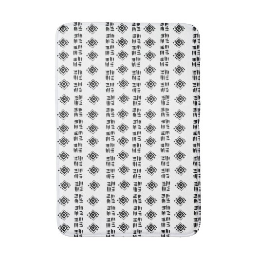 Abstrakte Schwarz-weiße Markierungen Badematte (Vorderseite Vertikal)