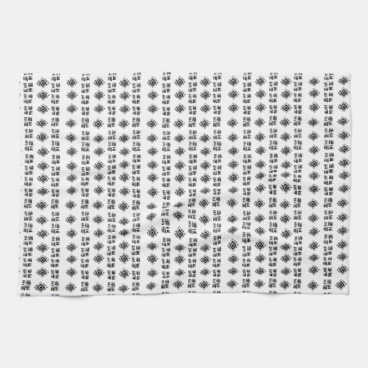 Abstrakte Schwarz-weiße Markierungen Geschirrtuch (Horizontal)