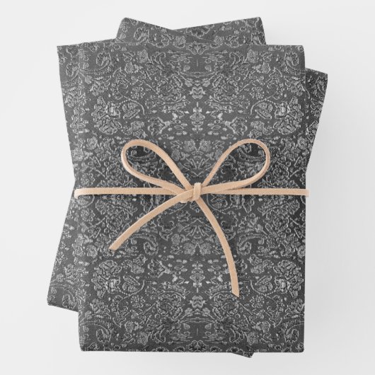 Abstrakte schwarz-weiße Muster Geschenkpapier Set (Beispiel)