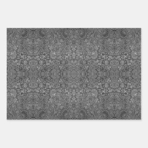 Abstrakte schwarz-weiße Muster Geschenkpapier Set