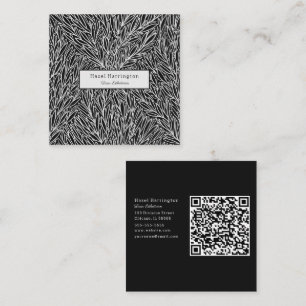 Abstrakte Schwarz-weiße QR Code Square Business Ca Quadratische Visitenkarte