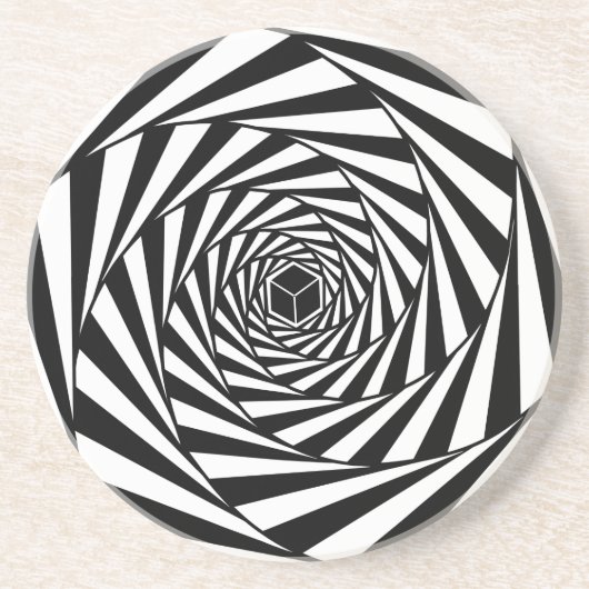 Abstrakte schwarz-weiße Spiraltreppe Getränkeuntersetzer (Vorne)