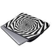 Abstrakte schwarz-weiße Spiraltreppe Laptopschutzhülle (Vorne Knopf)