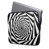 Abstrakte schwarz-weiße Spiraltreppe Laptopschutzhülle (Vorderseite Links)