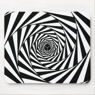 Abstrakte schwarz-weiße Spiraltreppe Mousepad