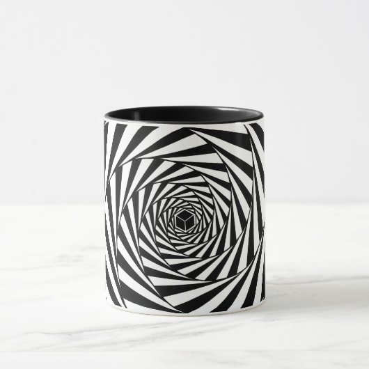 Abstrakte schwarz-weiße Spiraltreppe Tasse (Zentrum)