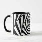 Abstrakte schwarz-weiße Spiraltreppe Tasse (Links)