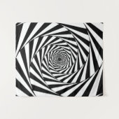 Abstrakte schwarz-weiße Spiraltreppe Wandteppich (Vorderseite (Horizontal))