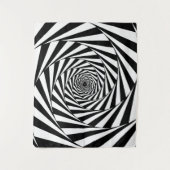 Abstrakte schwarz-weiße Spiraltreppe Wandteppich (Vorderseite)