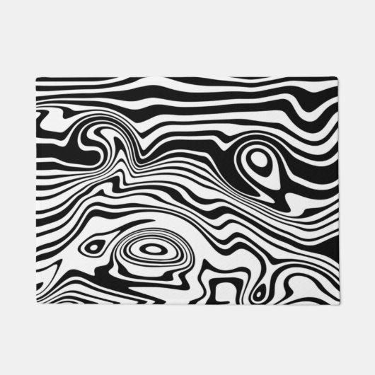 Abstrakte Schwarz-weiße Türmatte - individuell ein (Vorderseite)