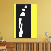 Abstrakte Schwarz-weiße und gelbe Leinwand (Insitu (Wohnzimmer))