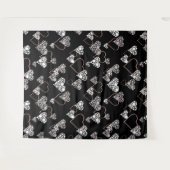 Abstrakte Schwarz-weiße Valentinstag Herzen Liebe Wandteppich (Vorderseite (Horizontal))