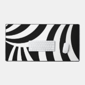 Abstrakte schwarz-weiße Wavy-Linien Schreibtischunterlage (Tastatur & Maus)