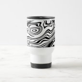 Abstrakte Schwarz-weiße Wavy Strip Travel Mug Reisebecher (Mittel)