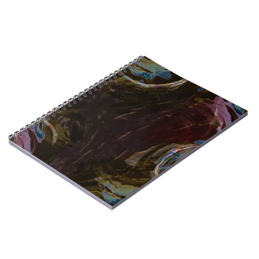 Abstrakte Schwarze Atomkunst Notizblock (Linke Seite)