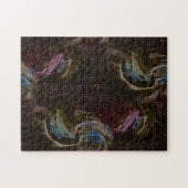 Abstrakte Schwarze Atomkunst Puzzle (Horizontal)