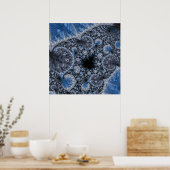 Abstrakte schwarze blaue Fraktale Poster (Küche)