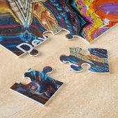 Abstrakte Schwarze Blume Jigsaw Puzzle (Seite)