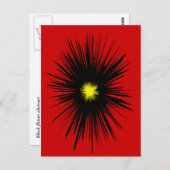 Abstrakte schwarze Blume Postkarte (Vorne/Hinten)