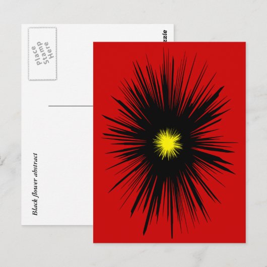 Abstrakte schwarze Blume Postkarte (Vorne/Hinten)