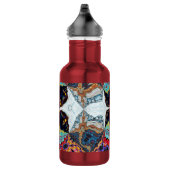 Abstrakte schwarze Blumen-Wasserflasche Edelstahlflasche (Rechts)