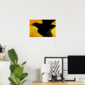 Abstrakte schwarze Crow-Canvas Poster (Heimbüro)