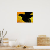 Abstrakte schwarze Crow-Canvas Poster (Küche)