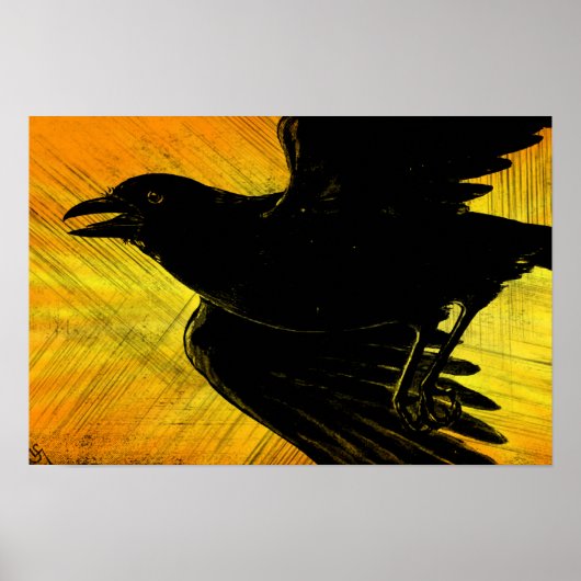 Abstrakte schwarze Crow-Canvas Poster (Vorne)