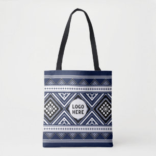 Abstrakte schwarze ethnische geometrische Muster m Tasche