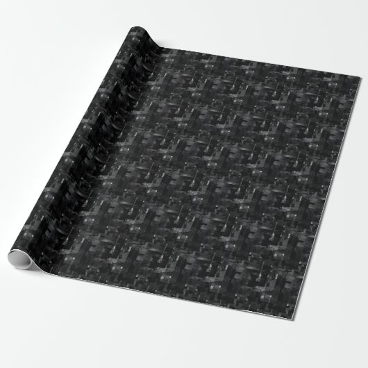 Abstrakte schwarze Farbe Geschenkpapier (Ungerollt)