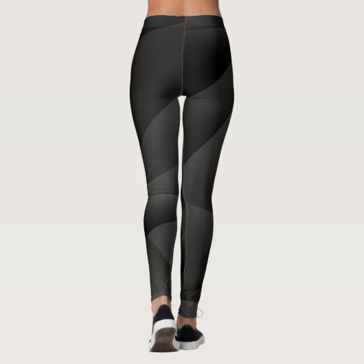 Abstrakte schwarze Formen Leggings (Rückseite)