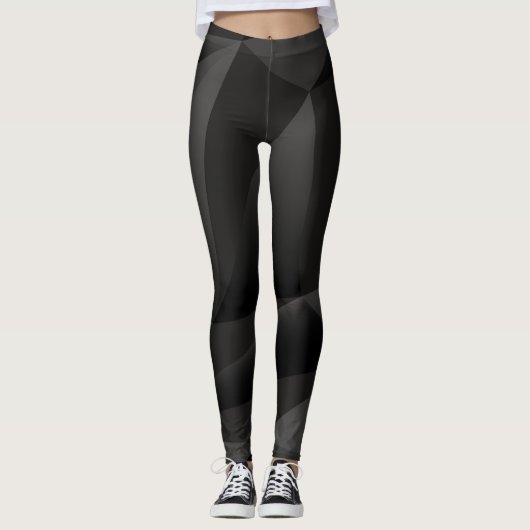 Abstrakte schwarze Formen Leggings (Vorderseite)