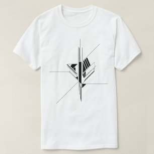 Abstrakte Schwarze Geometrie T-Shirt