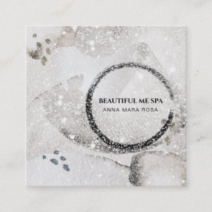 *~* Abstrakte schwarze Glitzer-Visitenkarte Quadratische Visitenkarte