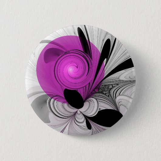 Abstrakte schwarze graue Fractal-Kunst mit Magenta Button (Vorderseite)