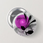 Abstrakte schwarze graue Fractal-Kunst mit Magenta Button (Vorne & Hinten)