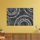 Abstrakte schwarze Graukreise durch die Zeit Leinwanddruck (Insitu (Wohnzimmer))