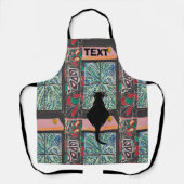 Abstrakte schwarze Katze, Matisse Style, Text hinz Schürze (Vorderseite)